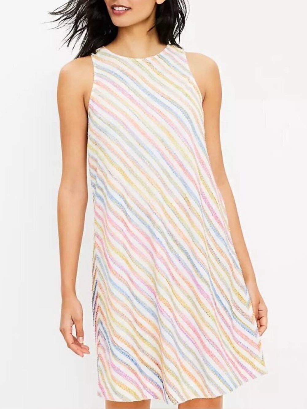 Lou & Grey Pastel Multi-Stripe Sleeveless Midi Dress